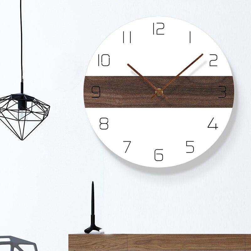 Reloj de pared redondo bicolor con banda y números 30cm