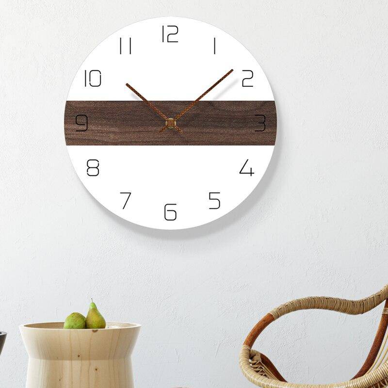 Reloj de pared redondo bicolor con banda y números 30cm