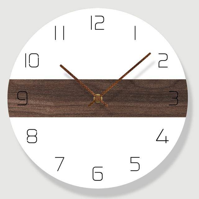 Round two-colour wall clock with band and numbers 30cm