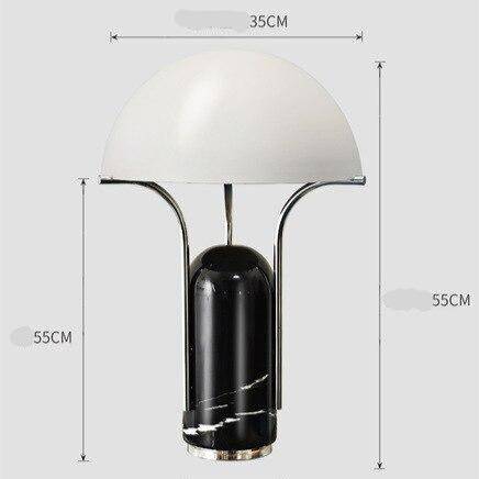 LED table lamp in metal and marble, Mushroom style