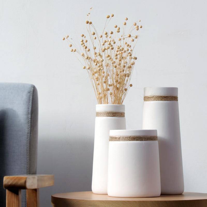 Modern white ceramic vase Japan Artist style