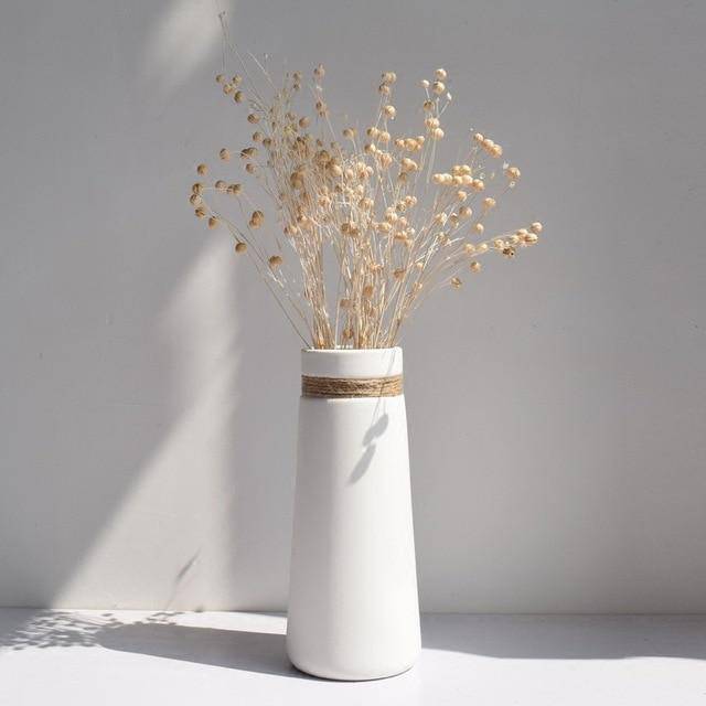 Vase moderne en céramique blanc style Japan Artist