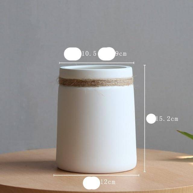 Vase moderne en céramique blanc style Japan Artist