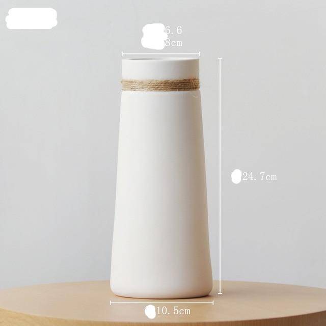 Vase moderne en céramique blanc style Japan Artist - vue 6 sur 8