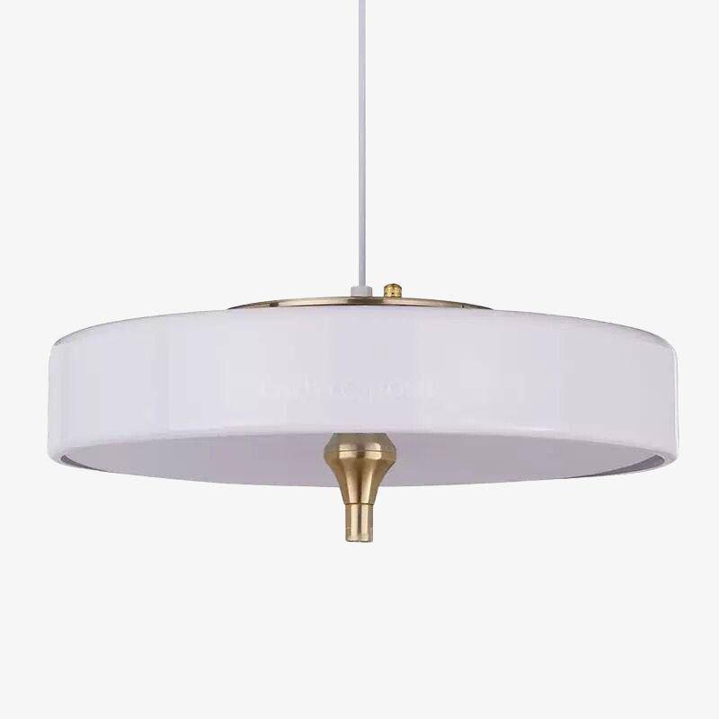 Suspension design LED avec abat-jour circulaire en métal style Juna