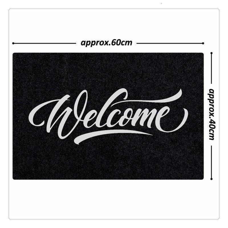 Rectangular welcome mat in polyester fibre