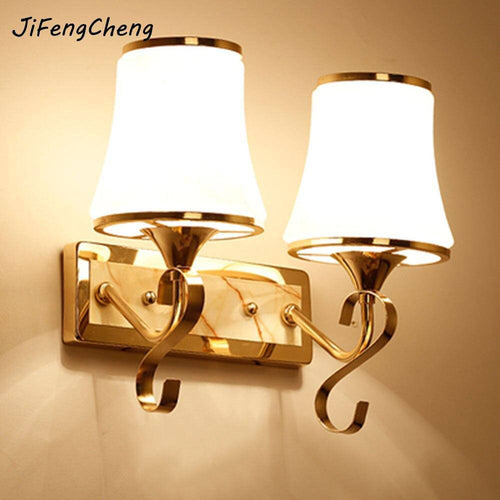 wall lamp gold metal LED wall light and lampshade rustic