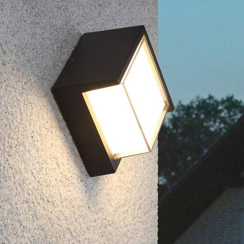 Applique extérieur LED ronde noire Porch