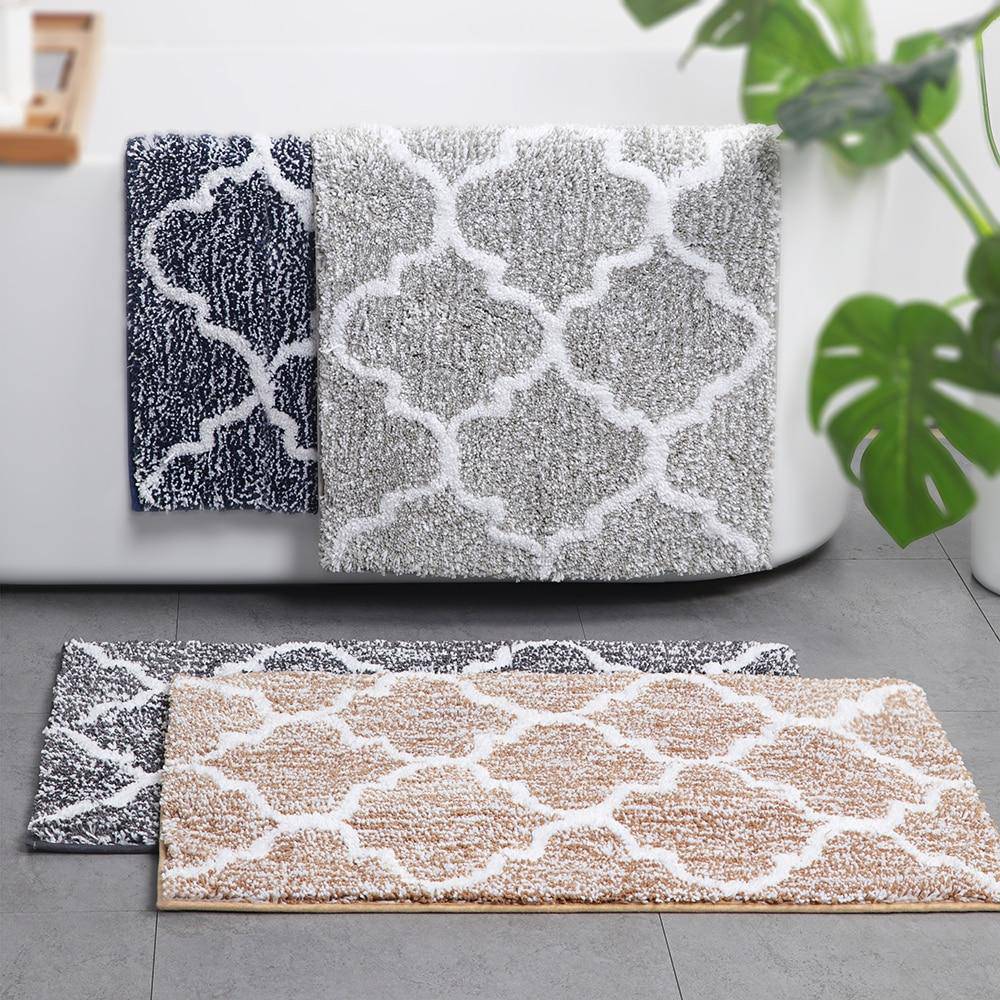 Tapis de bain rectangle en microfibres coloré à motifs Moro - vue 6 sur 9