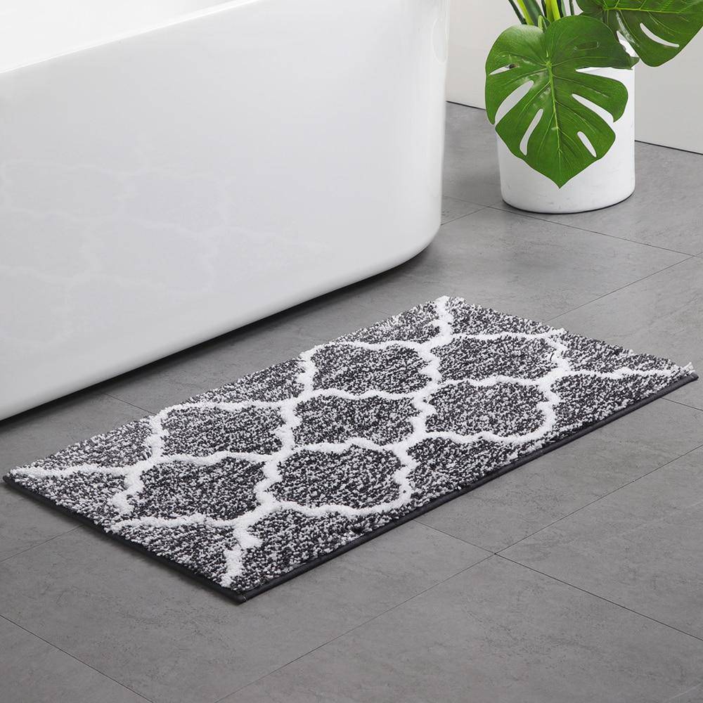 Tapis de bain rectangle en microfibres coloré à motifs Moro - vue 3 sur 9