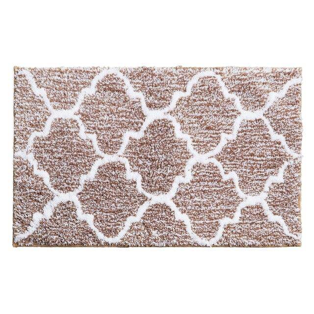 Rectangular coloured microfibre bath mat with Moro pattern