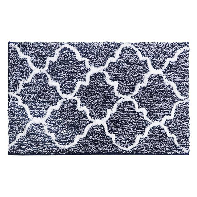 Tapis de bain rectangle en microfibres coloré à motifs Moro - vue 8 sur 9