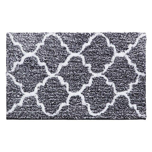 Tapis de bain rectangle en microfibres coloré à motifs Moro