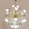 Lustre design LED doré avec plusieurs boule en verre Creative
