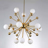 Lustre design LED doré avec plusieurs boule en verre Creative