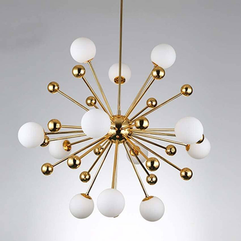 LED gold design chandelier with multiple glass balls Creative