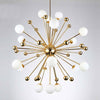 Lustre design LED doré avec plusieurs boule en verre Creative