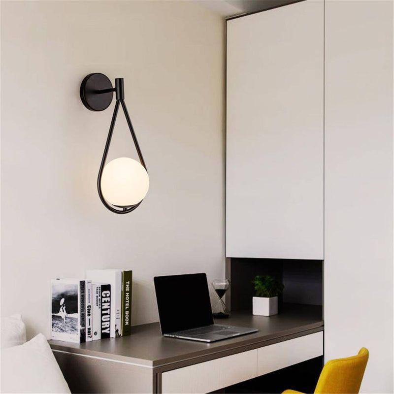 Lámpara de pared design LED oro con bola blanca Lámpara de pared