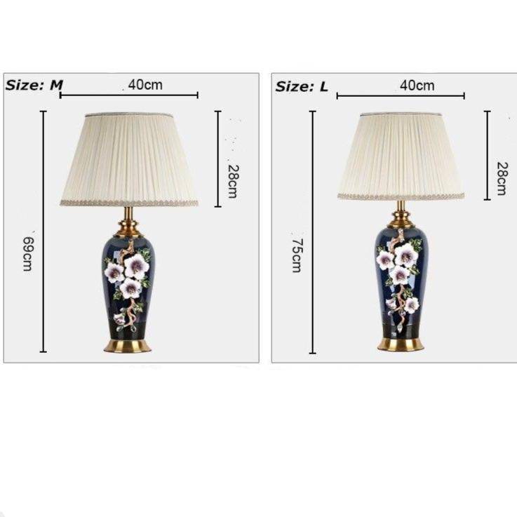 Lampe à poser LED en céramique noire avec abat-jour colorée style Japonais - vue 5 sur 5