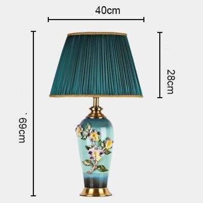 LED ceramic table lamp with lampshade Japanese style