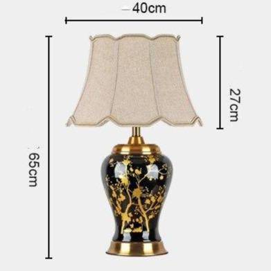 Lampe à poser en céramique LED avec abat-jour blanc style Japonais - vue 5 sur 4