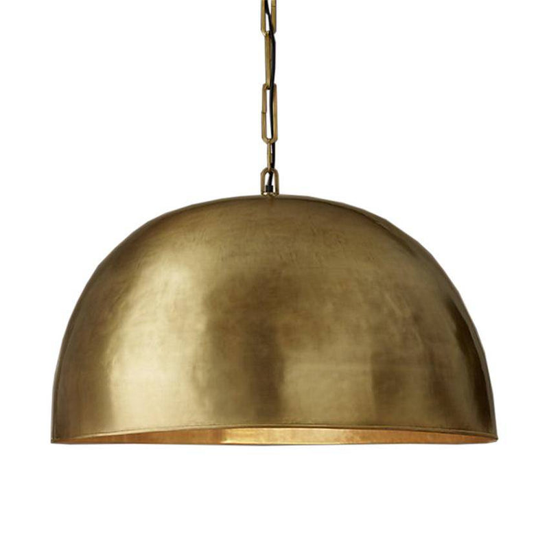 Suspension design LED avec abat-jour en métal doré style Mushroom