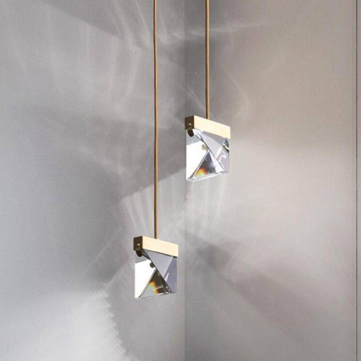 Suspension design LED en verre cristal Full