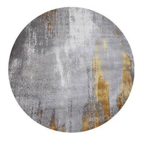 Round design carpet grey with gold spots Thick A