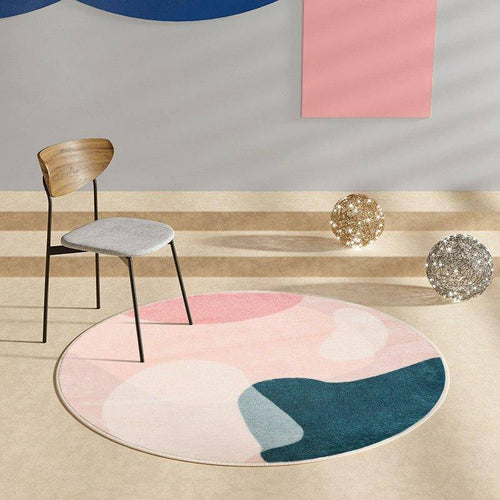Tapis rond moderne coloré style Fluffy C