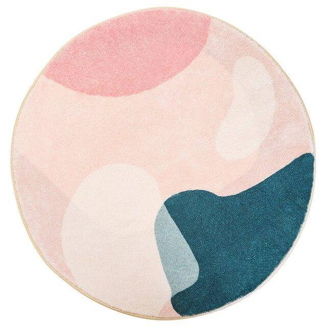 Modern round carpet in Fluffy C style