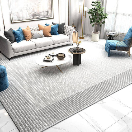 Modern grey rectangle rug Nordic style
