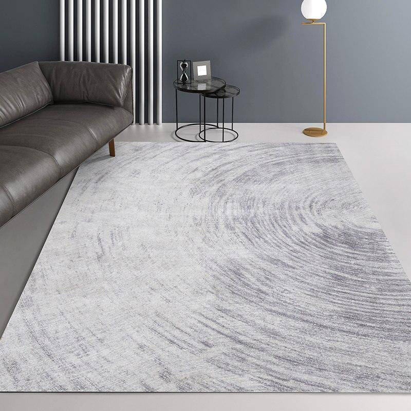 Tapis rectangle moderne spirale grise - vue 3 sur 2
