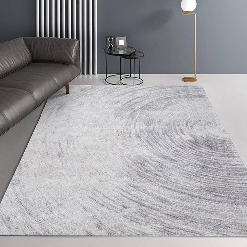 Rectangular carpet modern spiral grey