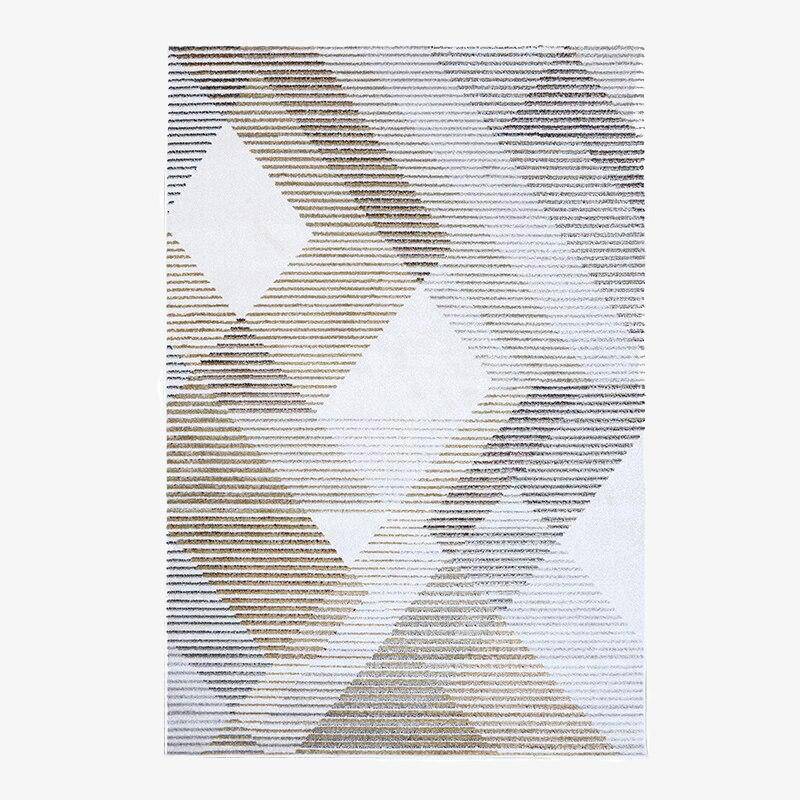 Modern rectangle carpet with coffee geometric pattern