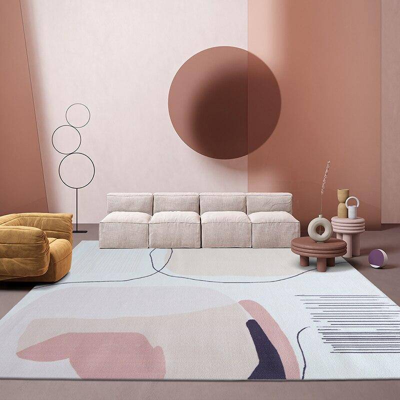 Tapis moderne rectangle blanc et beige style Nordic design - vue 3 sur 6