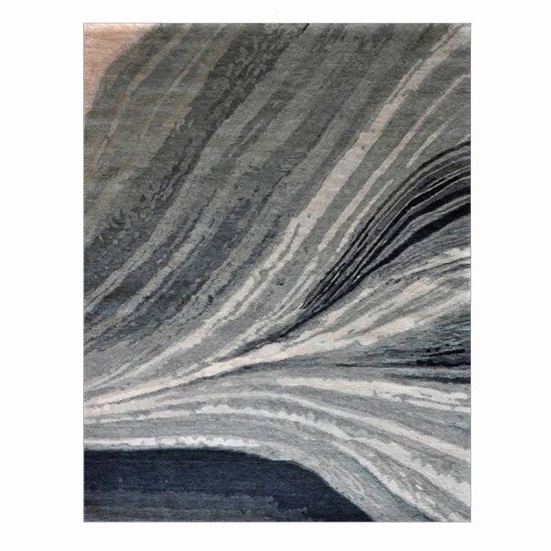 Tapis rectangle gris aux lignes abstrait