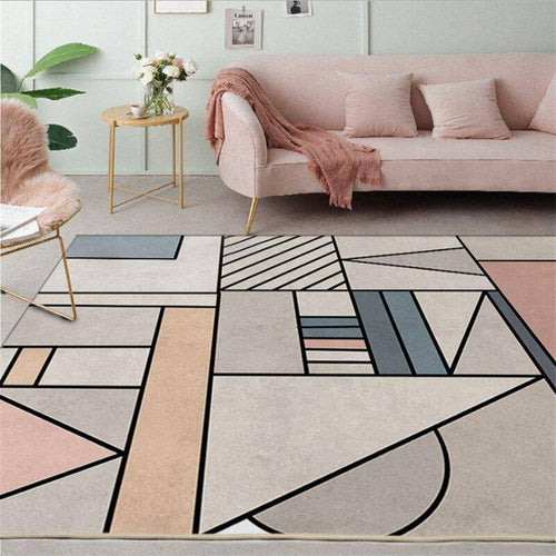 Tapis rectangle à formes géométriques colorées Rugs