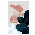 Tapis moderne rectangle à feuilles colorées rose et bleu Anto