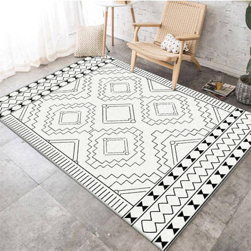 Modern rectangle Berber carpet with geometric pattern Figure