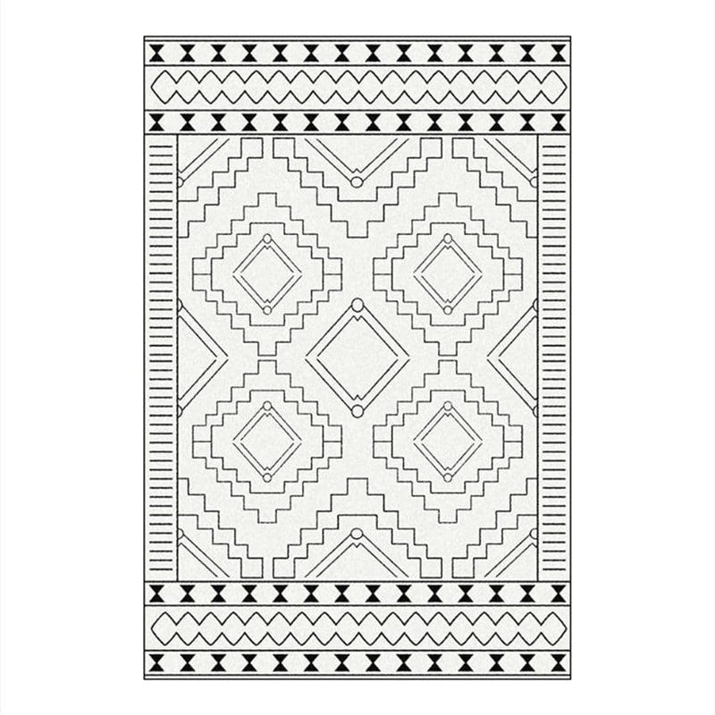 Modern rectangle Berber carpet with geometric pattern Figure