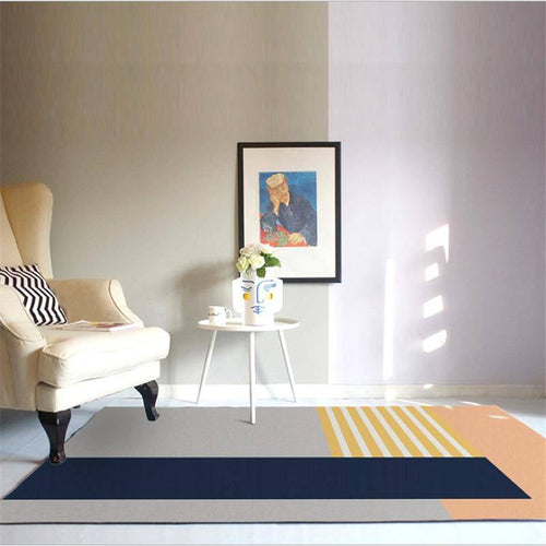 Modern rectangle rug in geometric style Mats A