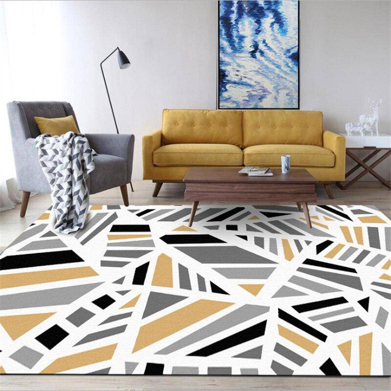 Modern rectangle carpet with geometric stripes Line