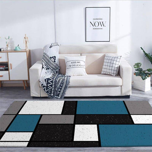 Modern rectangle rug with geometric shapes Nordic
