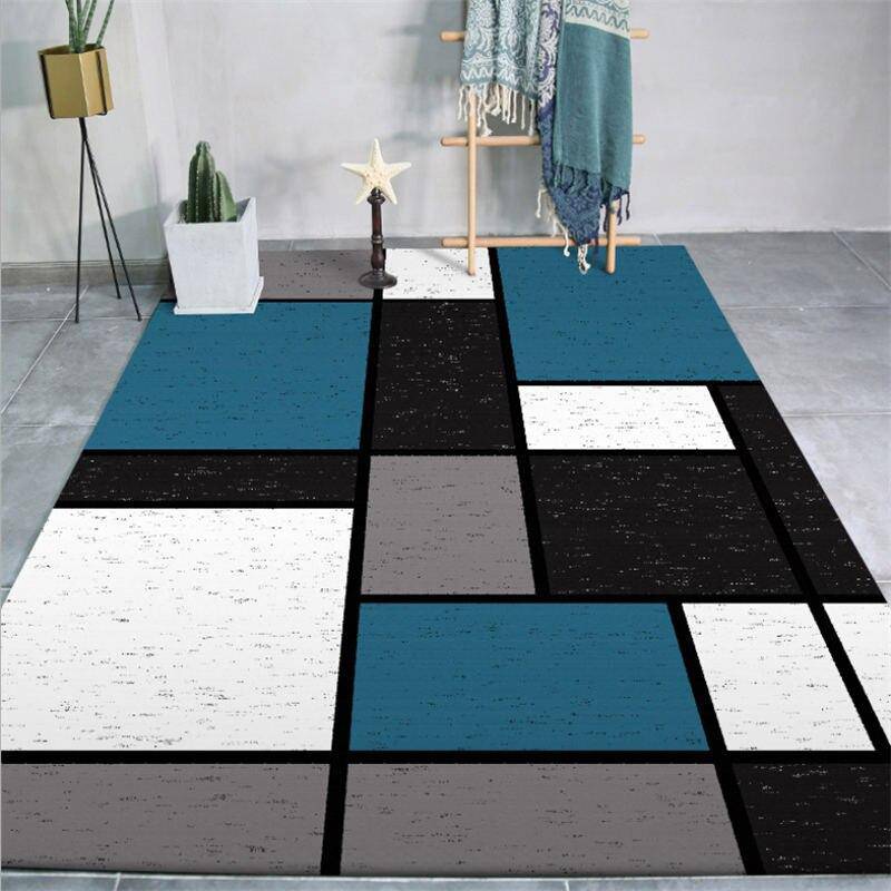 Modern rectangle rug with geometric shapes Nordic
