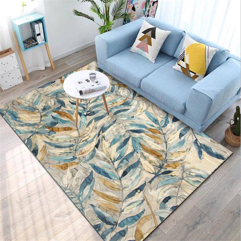 Tapis rectangle aux dessins de feuilles colorées Leaf - vue 4 sur 5