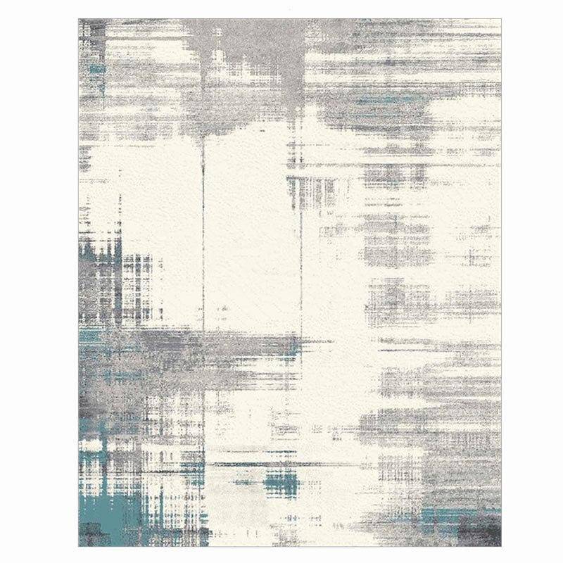 Tapis vintage rectangle gris et blanc Area