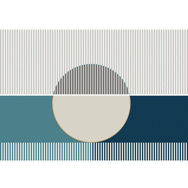Tapis design japonais rectangle aux formes géométriques colorés Door B