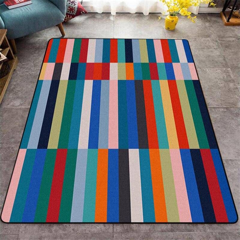 Tapis rectangle bandes multicolores European
