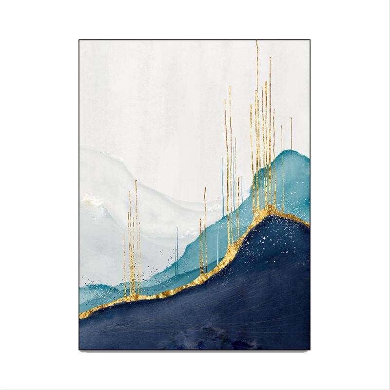 Tapis design vintage touches de bleu et de doré Gold C - vue 4 sur 3