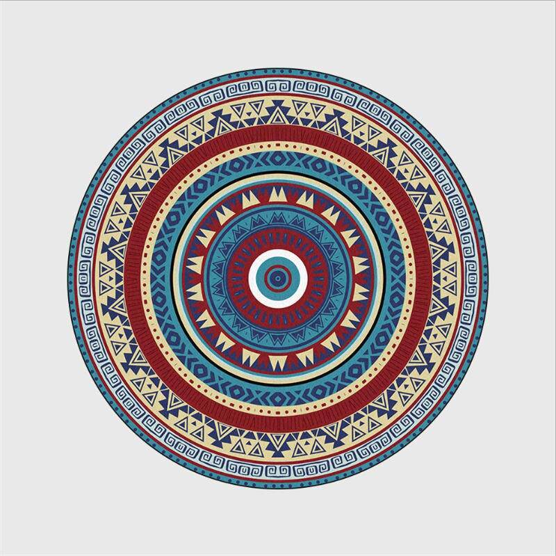 Round carpet with multicoloured patterns Bohemia